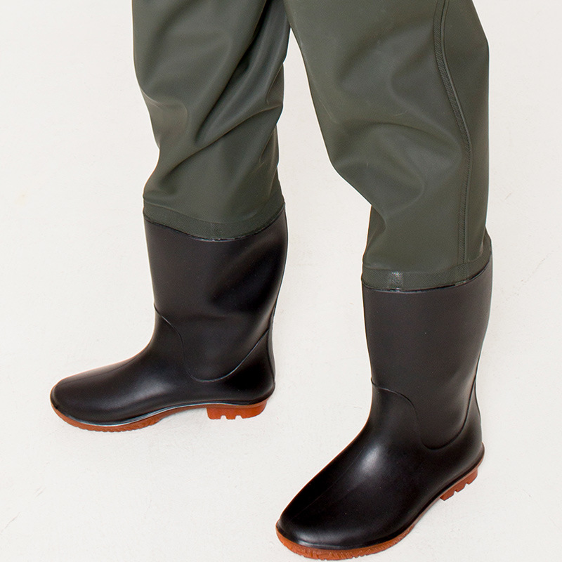 detail of the pvc chest waders